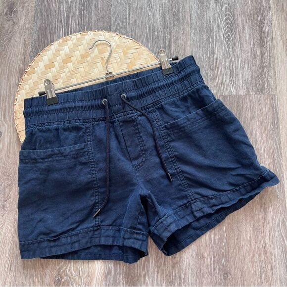 Athleta cabo linen‎ shorts 4” navy blue women’s size 4 - Picture 1 of 6